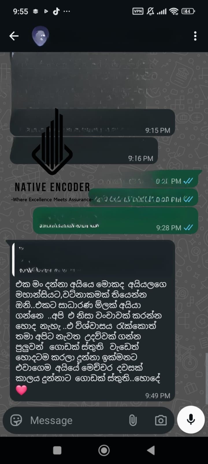 Native Encoder client feedback